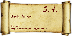 Smuk Árpád névjegykártya